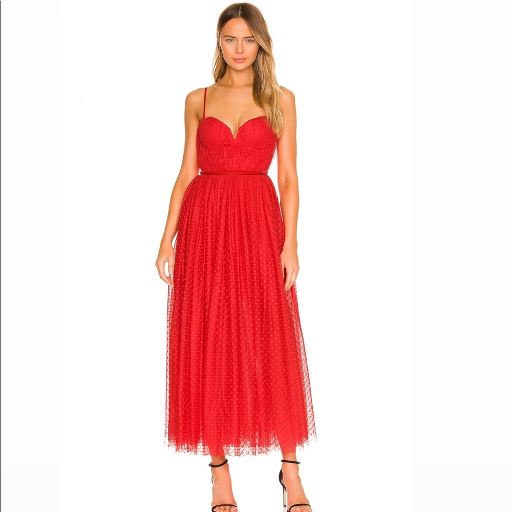 Selena Tulle Dress in Red